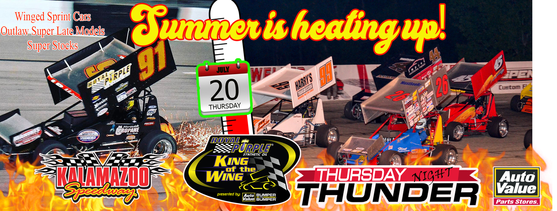 King of the Wing Winged Super Sprint Spectacular with NASCAR Outlaw Super Late Models & Super Stocks